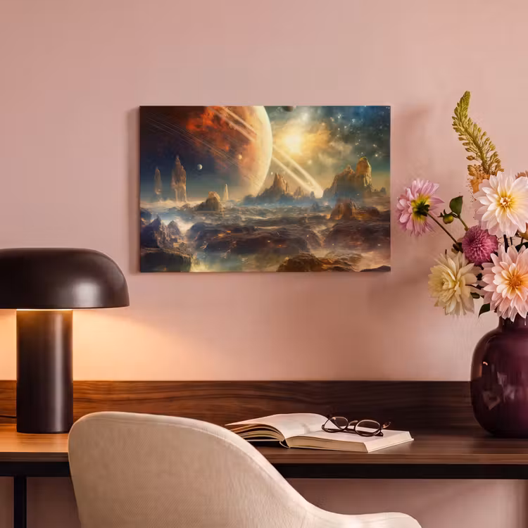 Canvas schilderij - Gebergte - Planeet - Ruimte - Sterren — 6