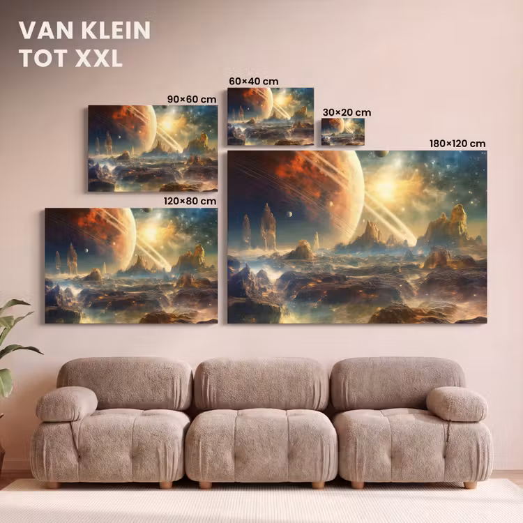 Canvas schilderij - Gebergte - Planeet - Ruimte - Sterren — 7