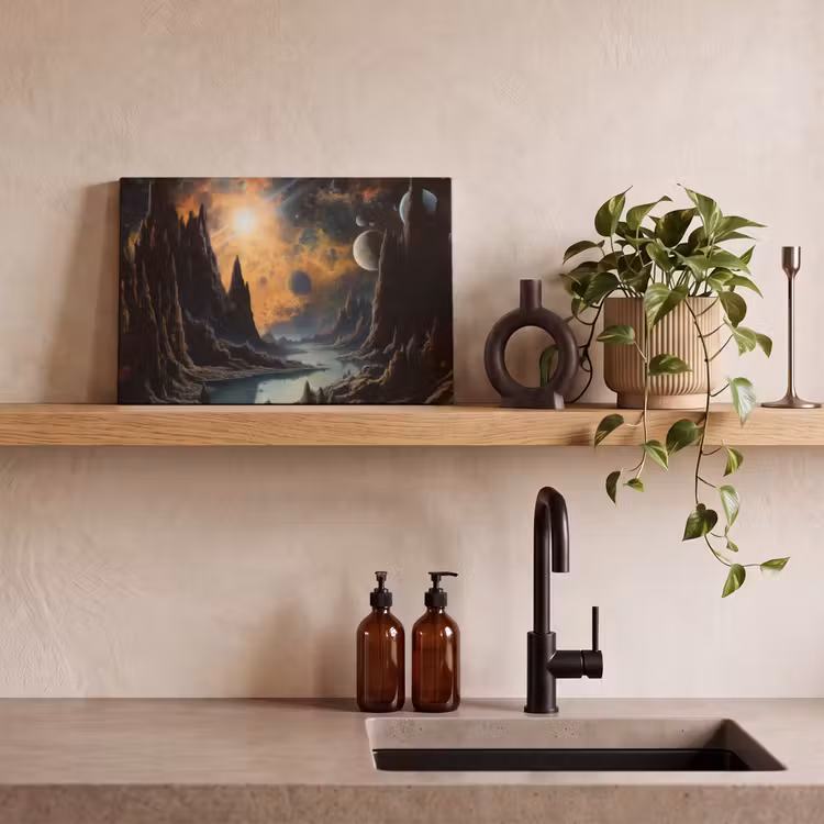 Canvas schilderij - Gebergte - Rafijn - Rivier - Planeten — 4