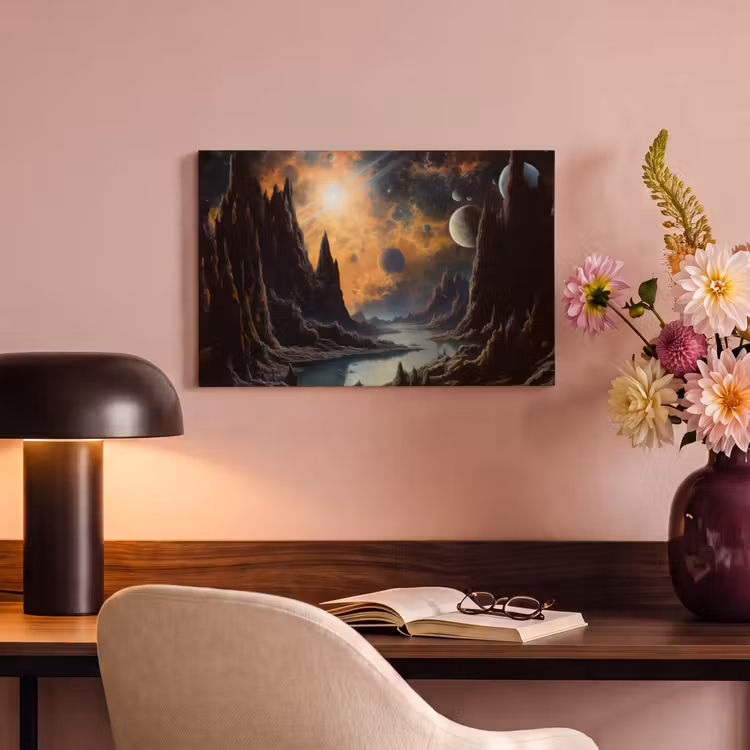 Canvas schilderij - Gebergte - Rafijn - Rivier - Planeten — 6