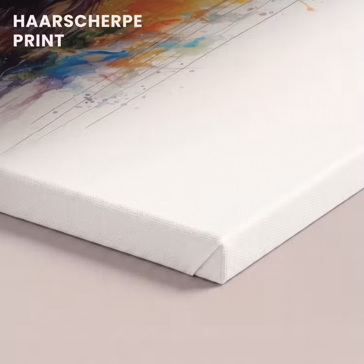 Canvas schilderij - Hert - Ree - Gewei - Kunst - Verf - Dier - Kleurrijk — 5