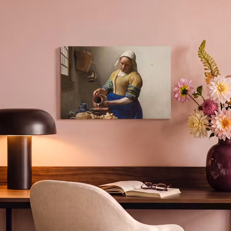 Canvas schilderij - Het melkmeisje - Schilderij van Johannes Vermeer — 6