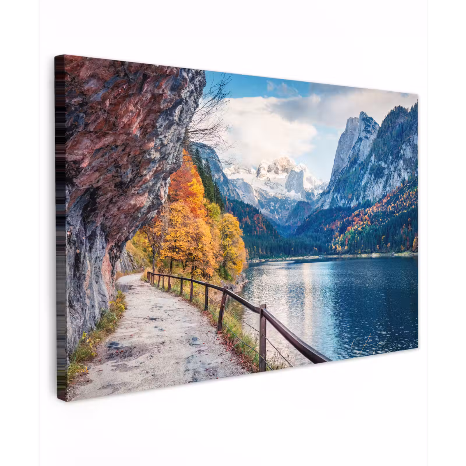 Canvas schilderij - Bergen - Meer - Pad - Natuur - Water — 1