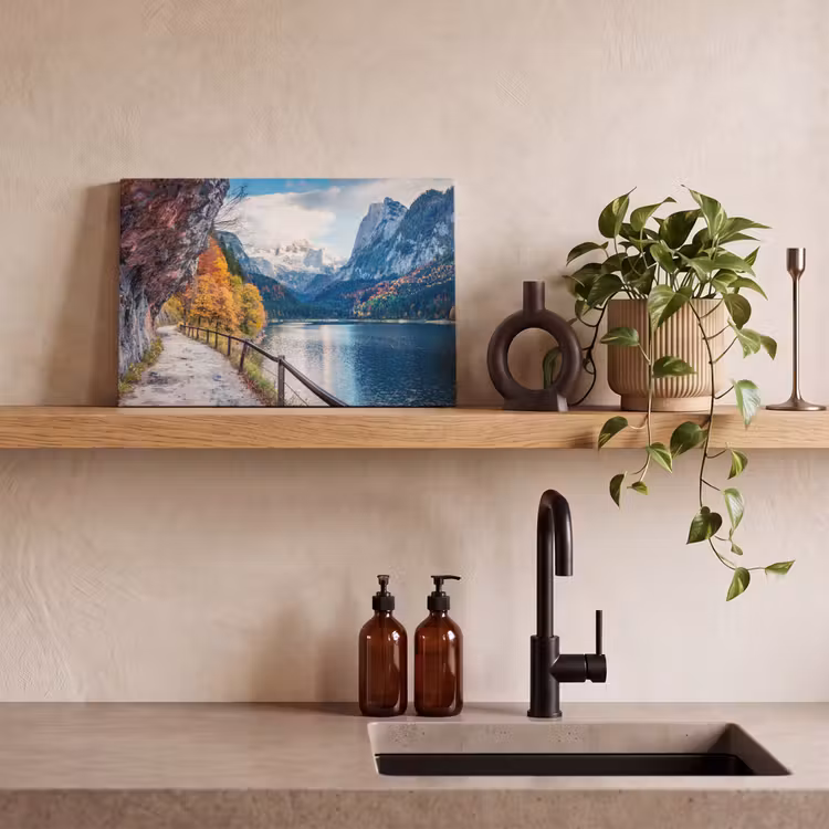 Canvas schilderij - Bergen - Meer - Pad - Natuur - Water — 4