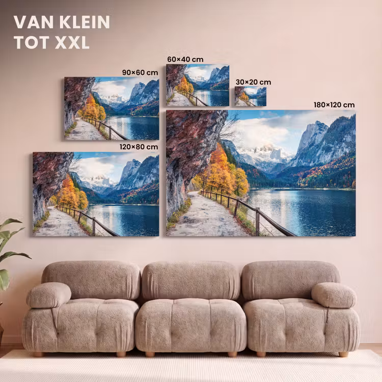 Canvas schilderij - Bergen - Meer - Pad - Natuur - Water — 8