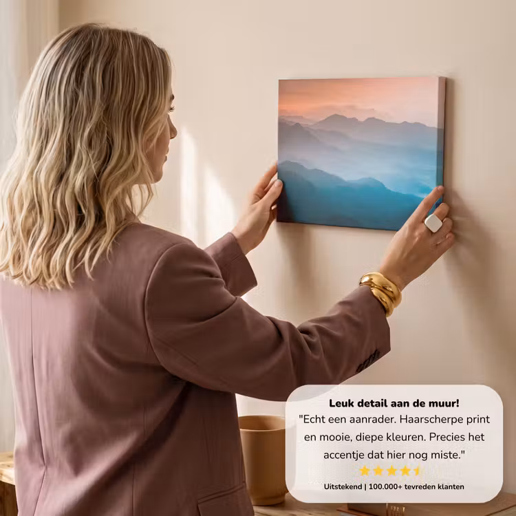 Canvas schilderij - Bergen - Zon - Oranje - Natuur — 3