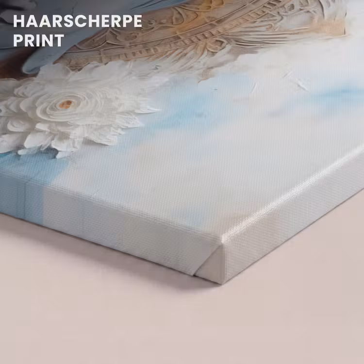 Canvas schilderij - Boeddha - Beeld - Blauw - Bruin - Bloem — 5