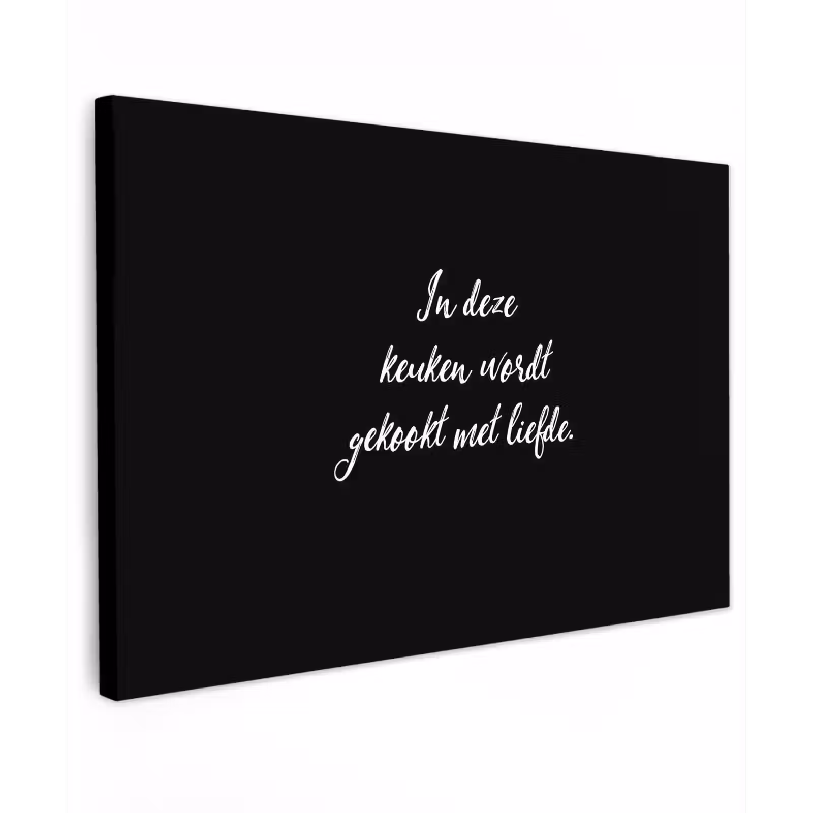 Canvas schilderij - In deze keuken wordt gekookt met liefde - Koken - Spreuken - Quotes - Liefde — 1