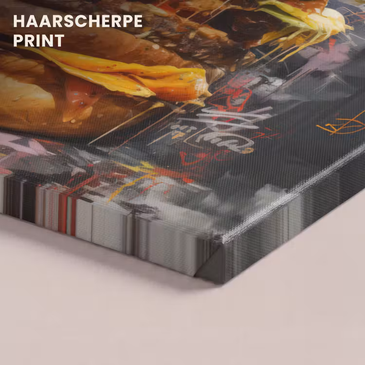 Canvas schilderij - Burger - Eten - Kunst - Grijs - Graffiti — 5