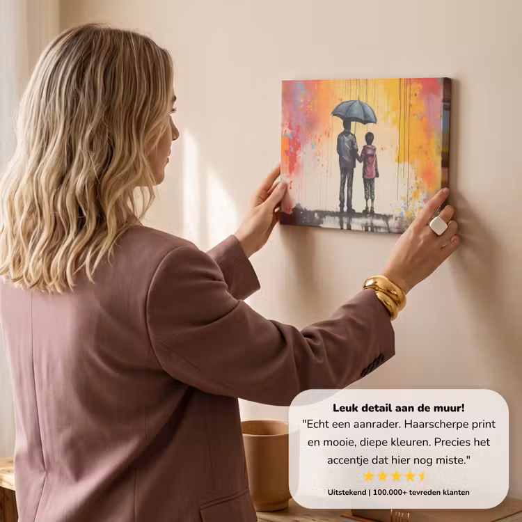 Canvas schilderij - Graffiti - Paraplu - Mensen - Kleuren - Kunst — 3