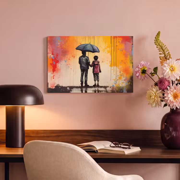 Canvas schilderij - Graffiti - Paraplu - Mensen - Kleuren - Kunst — 6