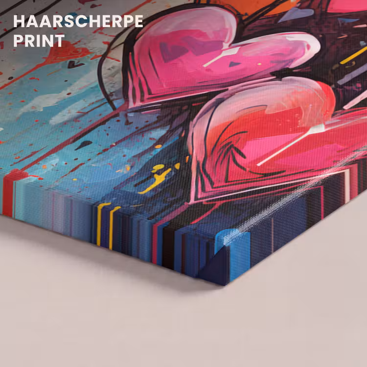 Canvas schilderij - Hartjes - Kleuren - Kunst - Liefde — 5