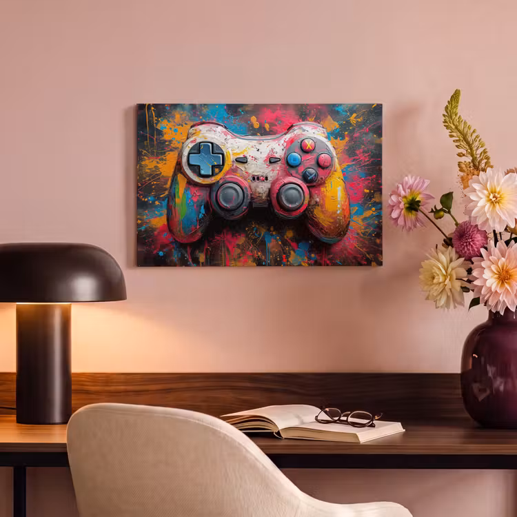 Canvas schilderij - Graffiti - Gaming - Controller - Verf — 6