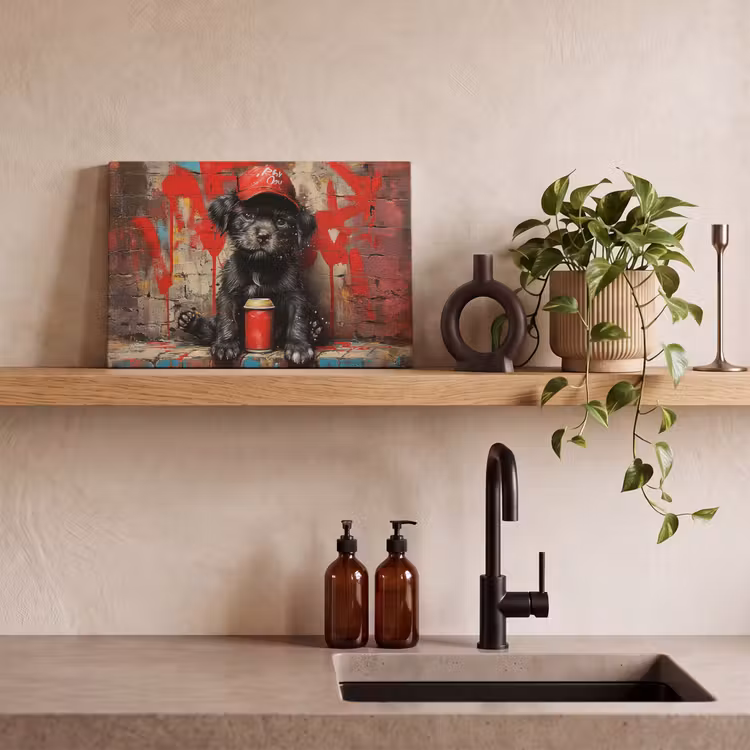 Canvas schilderij - Graffiti - Hond - Pet - Puppy — 4