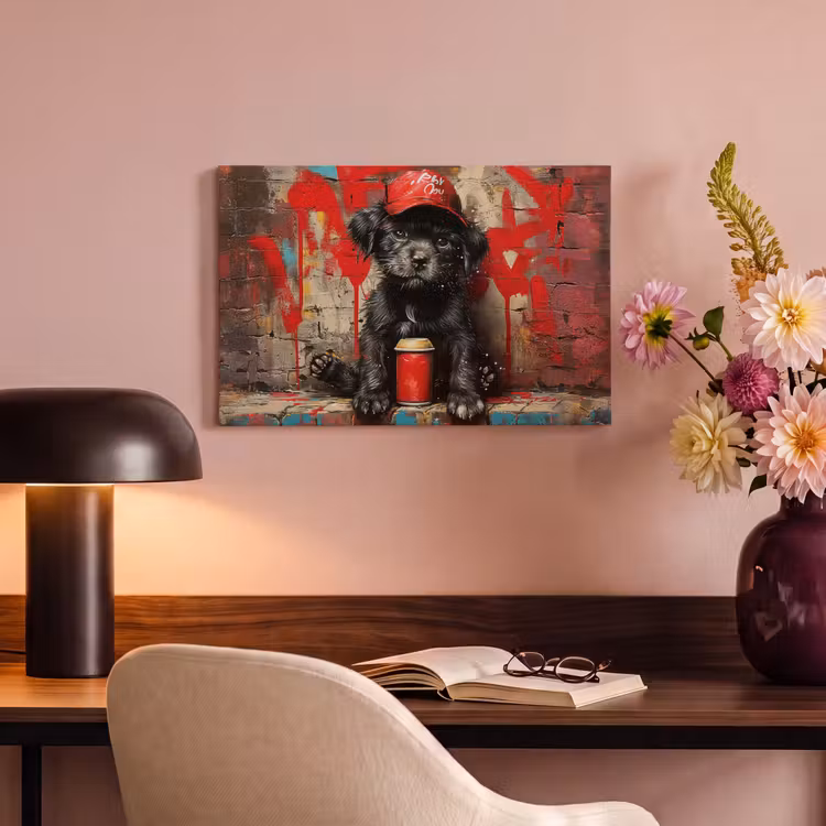 Canvas schilderij - Graffiti - Hond - Pet - Puppy — 6