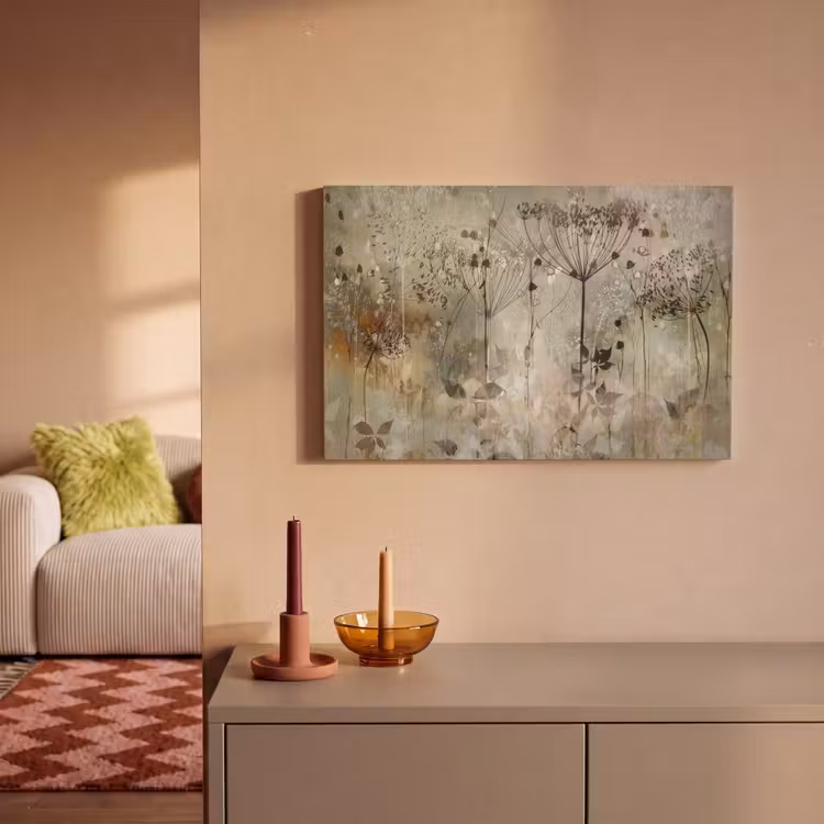 Canvas schilderij - Bloemen - Grijs - Natuur - Kunst — 2