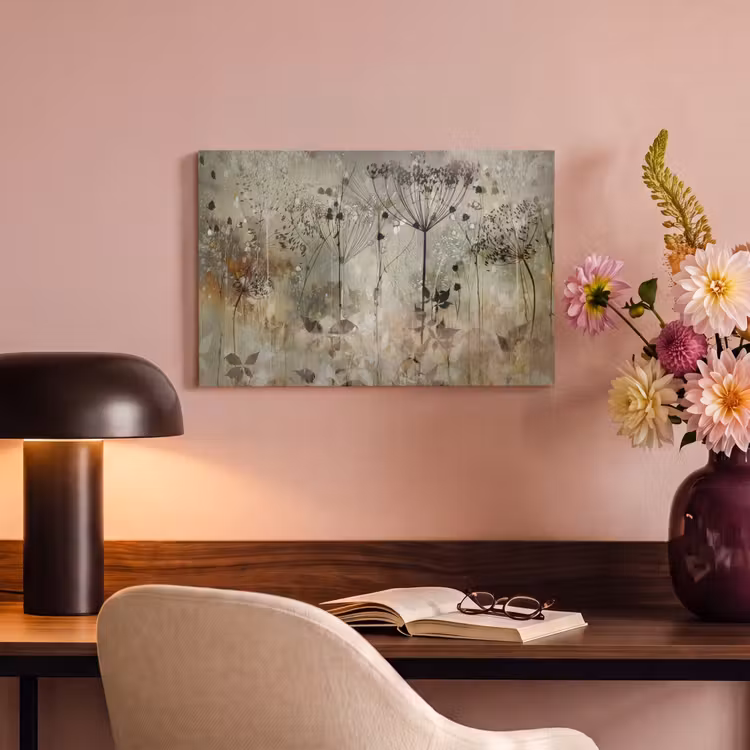 Canvas schilderij - Bloemen - Grijs - Natuur - Kunst — 6