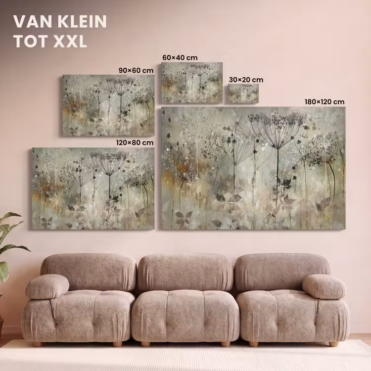 Canvas schilderij - Bloemen - Grijs - Natuur - Kunst — 7