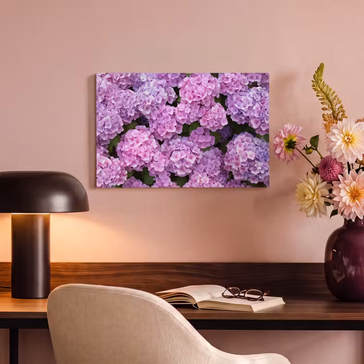 Canvas schilderij - Bloemen - Hortensia - Struik - Roze - Bloemblaadjes — 6