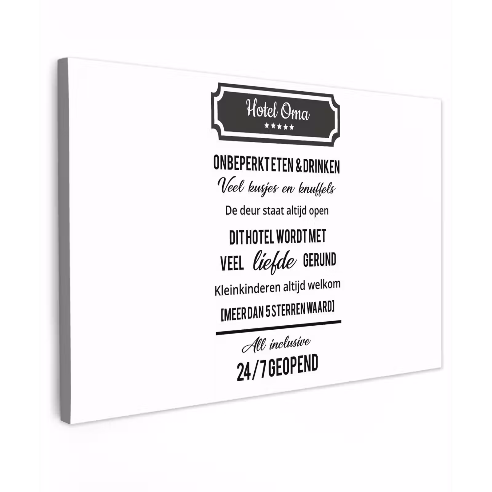 Canvas schilderij - Hotel oma - Spreuken - Oma - Quotes — 1
