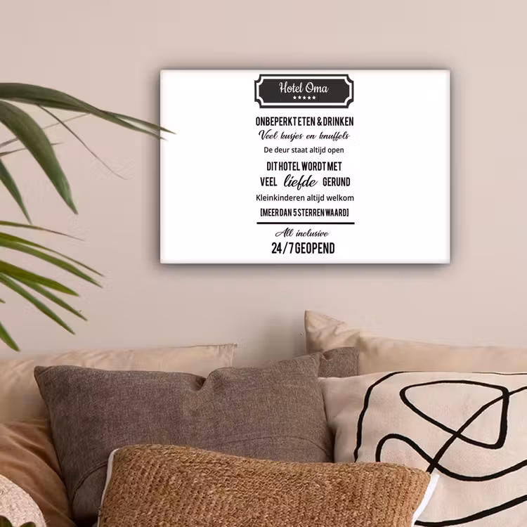 Canvas schilderij - Hotel oma - Spreuken - Oma - Quotes — 2