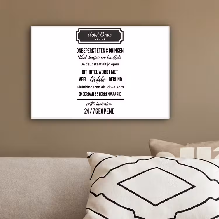 Canvas schilderij - Hotel oma - Spreuken - Oma - Quotes — 4