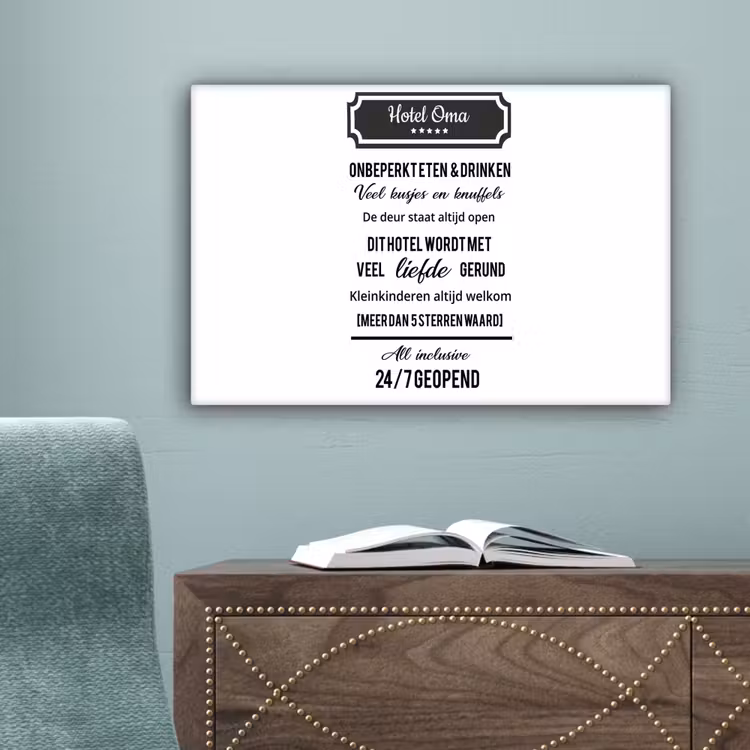 Canvas schilderij - Hotel oma - Spreuken - Oma - Quotes — 5