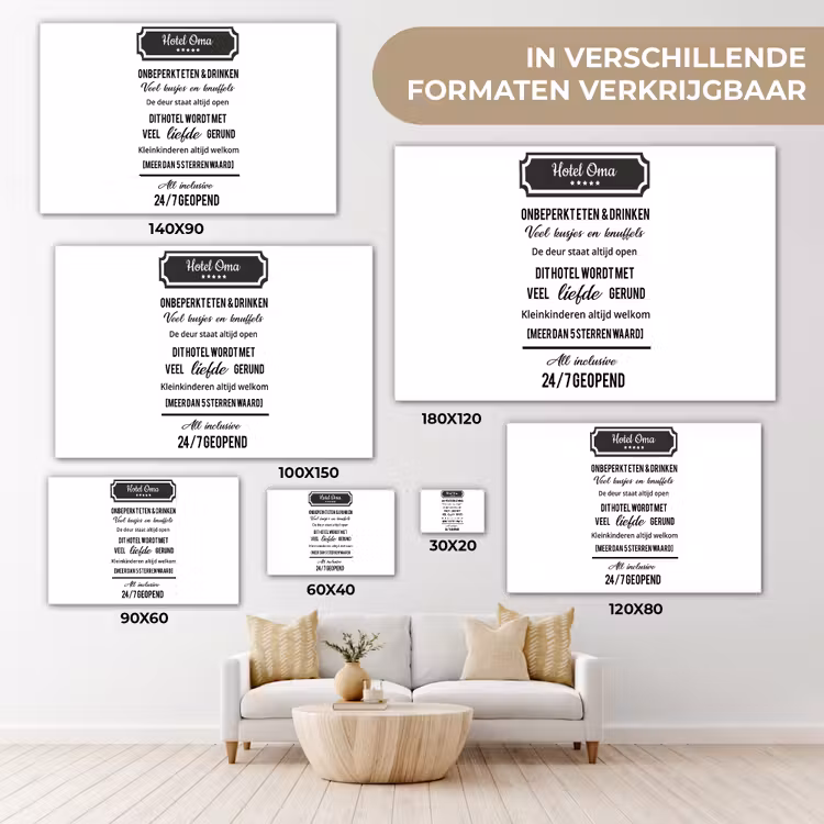 Canvas schilderij - Hotel oma - Spreuken - Oma - Quotes — 6