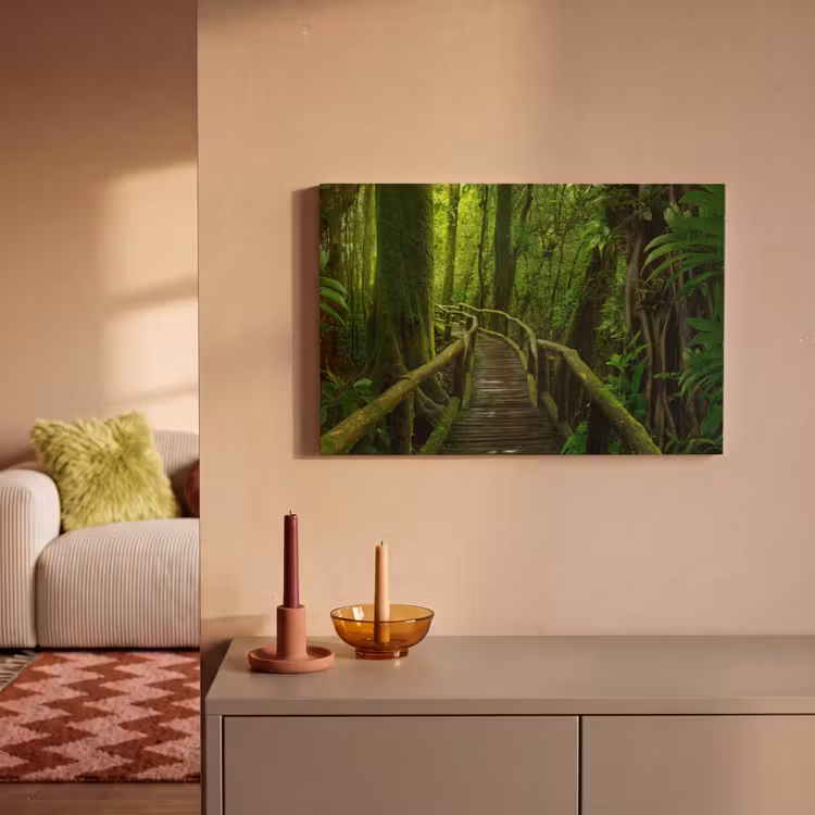 Canvas schilderij - Jungle - Brug - Mos - Natuur - Tropisch — 2