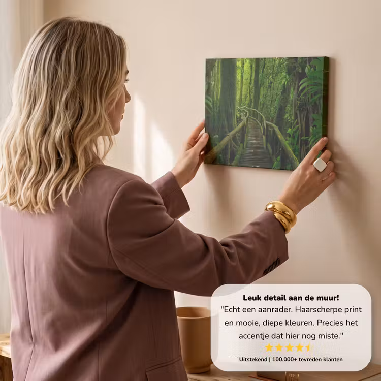 Canvas schilderij - Jungle - Brug - Mos - Natuur - Tropisch — 3