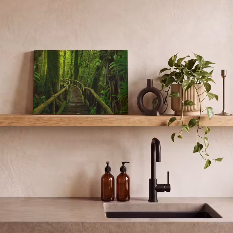 Canvas schilderij - Jungle - Brug - Mos - Natuur - Tropisch — 4