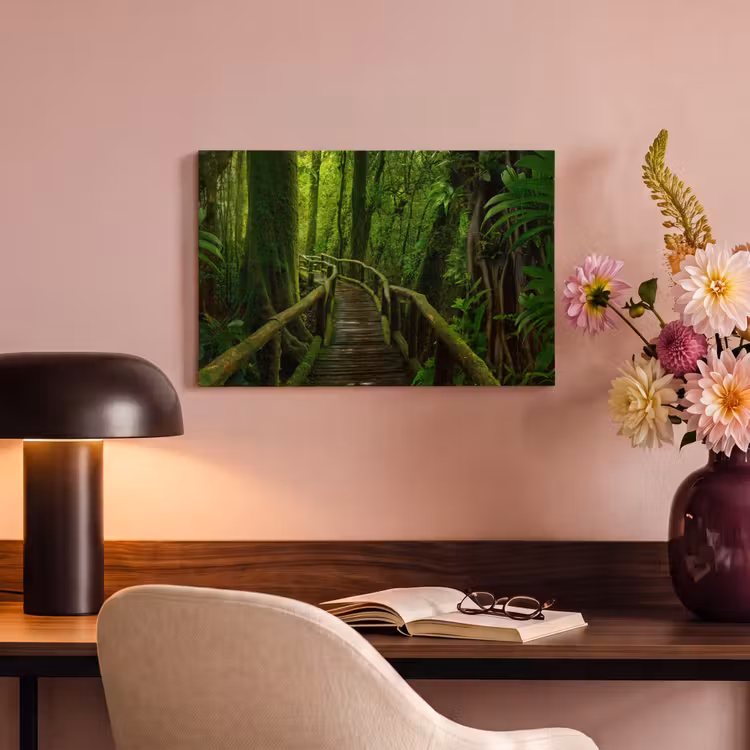 Canvas schilderij - Jungle - Brug - Mos - Natuur - Tropisch — 6