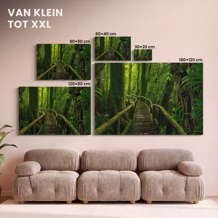 Canvas schilderij - Jungle - Brug - Mos - Natuur - Tropisch — 8