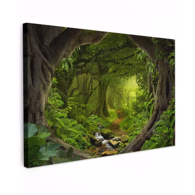 Canvas schilderij - Jungle - Groen - Natuur - Tropisch - Planten — 1