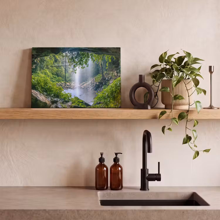 Canvas schilderij - Jungle - Regenwoud - Water - Waterval - Planten — 4