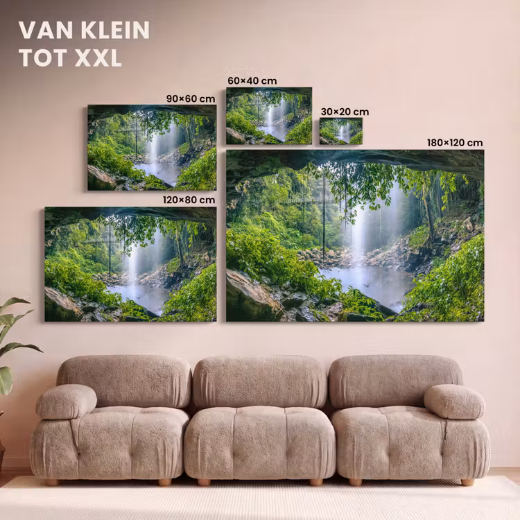 Canvas schilderij - Jungle - Regenwoud - Water - Waterval - Planten — 8