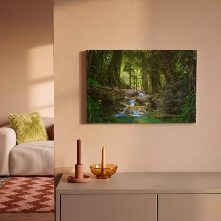 Canvas schilderij - Jungle - Stenen - Water - Natuur - Planten — 2