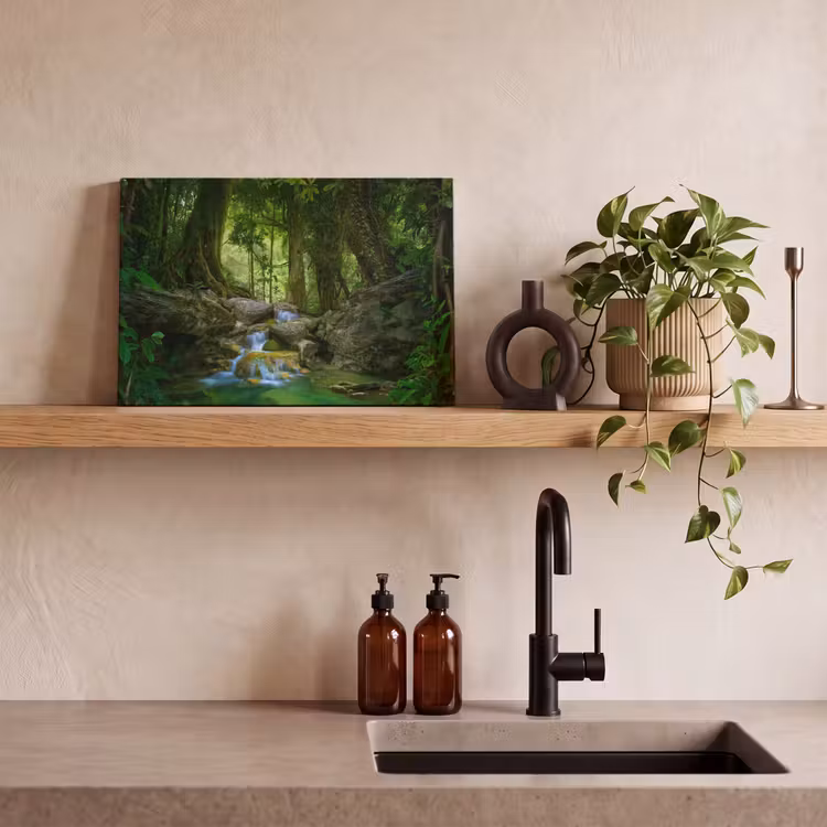 Canvas schilderij - Jungle - Stenen - Water - Natuur - Planten — 4