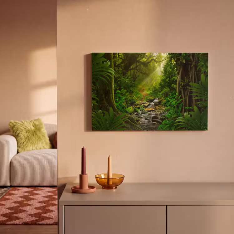 Canvas schilderij - Jungle - Water - Bladeren - Zon - Natuur — 2