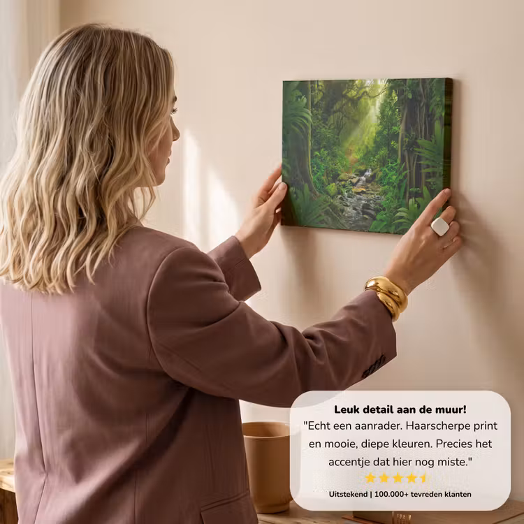 Canvas schilderij - Jungle - Water - Bladeren - Zon - Natuur — 3