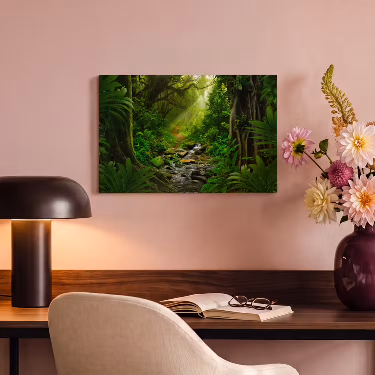Canvas schilderij - Jungle - Water - Bladeren - Zon - Natuur — 6