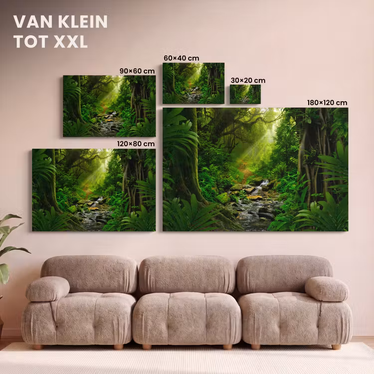 Canvas schilderij - Jungle - Water - Bladeren - Zon - Natuur — 8