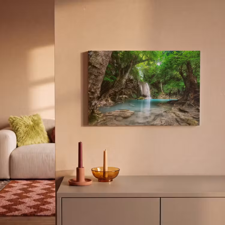 Canvas schilderij - Jungle - Waterval - Planten - Water - Natuur — 2