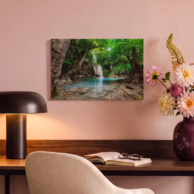 Canvas schilderij - Jungle - Waterval - Planten - Water - Natuur — 6