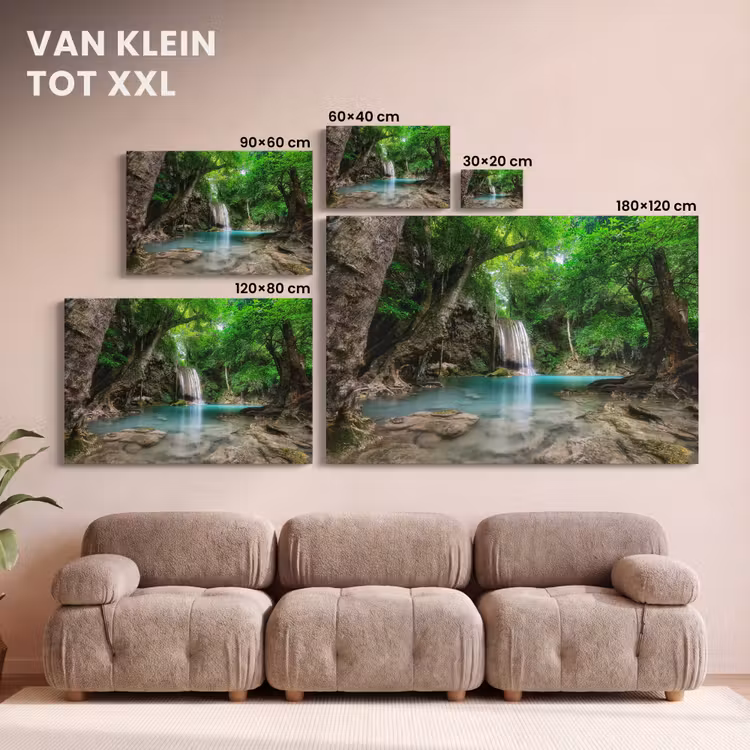Canvas schilderij - Jungle - Waterval - Planten - Water - Natuur — 8