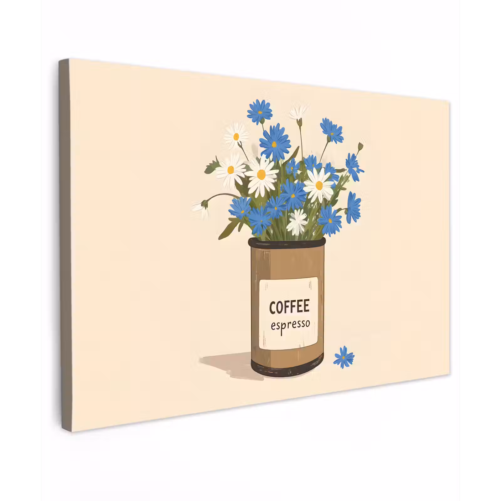 Canvas schilderij - Coffee - Blik - Minimalistisch - Bloemen — 1