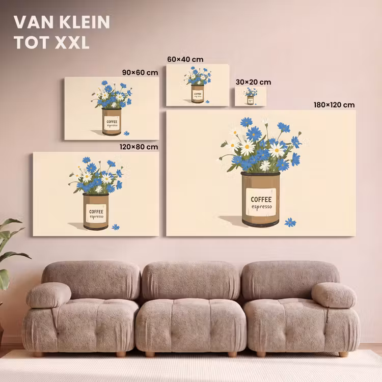 Canvas schilderij - Coffee - Blik - Minimalistisch - Bloemen — 8