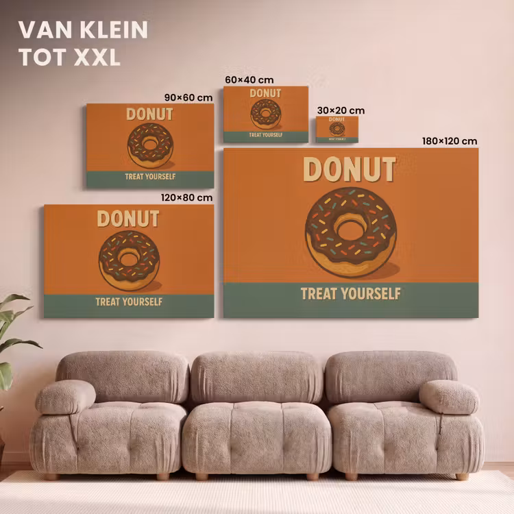 Canvas schilderij - Donut - Spikkels - Kleurrijk - Quote — 8