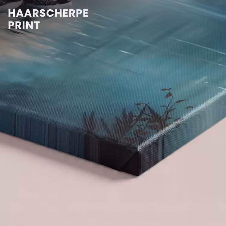 Canvas schilderij - Bos - Water - Eenden - Mistig — 5