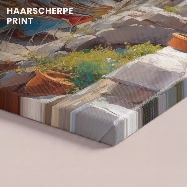 Canvas schilderij - Boten - Rotsen - Zee - Zon — 5